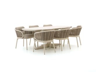 Apple Bee Pine Key/Zanzibar Deens Ovaal 220cm dining tuinset 7-delig