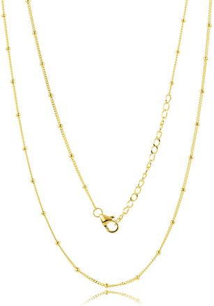 MAX + STONE 10k Yellow Gold Beaded Chain Necklace with 16- 18 Adjustable Chain