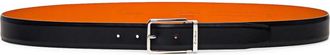 Santoni Gepolijste leren verstelbare riem - Heren - Riemen - Blauw - ONE Size - Leer - Accessoires