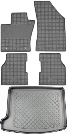 OEM Jeep Compass Ii Mp 4xe Suv (5 Puertas) Desde 07.2020 Set - Alfombrillas De Goma Para Coche + Alfombrilla Para Maletero
