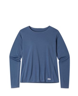 Stio | Womens Lucent Tee Shirt Long Sleeve, Size Extra Small in Vintage Indigo