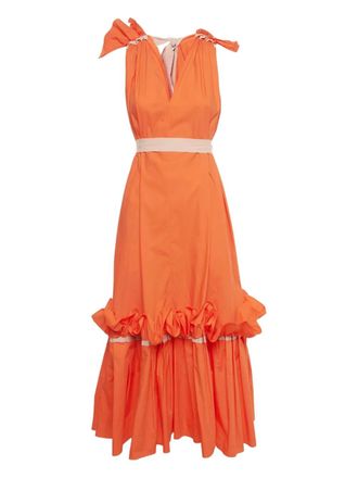 Roksanda Ilincic poplin flounce maxi dress - Orange