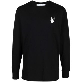 Off-white Mens Caravaggio Lute Long Sleeve Slim Fit Black T-Shirt Cotton - Size X-Small