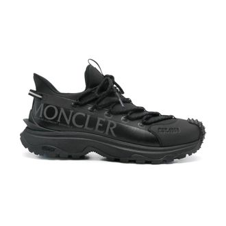 Moncler Schoenen, Heren, Zwart, 44 EU, Polyester, Zwarte Sneakers