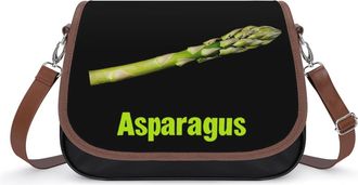 Generic Asparagus Crossbody Bag Womens Handbag PU Message Bags Shoulder Purse with Adjustable Strap