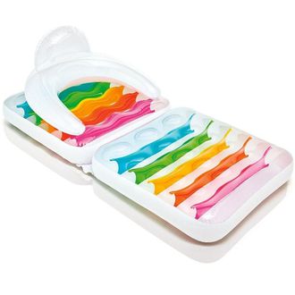 Trade Shop Trade Shop - Sill&oacute;n Inflable Mat 2 En 1 Plegable Con Mochila En La Piscina De 198x94cm
