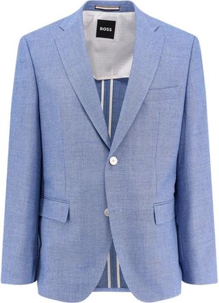 HUGO BOSS Klassieke revers blazer - Heren - Blazers - Blauw - 2XL - Katoen - Jassen