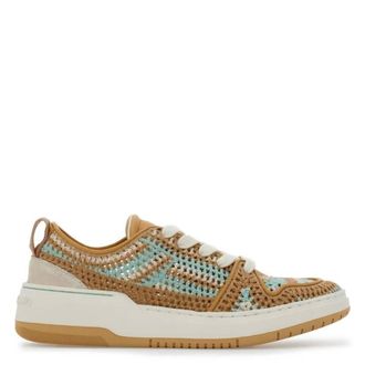Ferragamo Dennis Macrame Low-Top Sneakers, Size 7