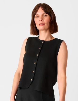 Whistles Lucy Button Front Knit Tank in Black at Nordstrom, Size X-Small