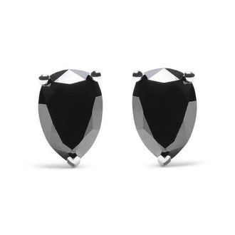 House of Brilliance 14K White Gold 2.00 Ct Pear Black Diamond Stud Earrings at Nordstrom