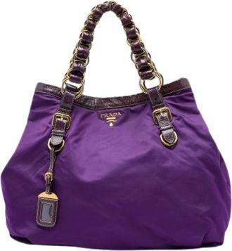 Prada Pre-owned Vintage Nylon Tote Bag - Dames - Vintage Shopper - Paars - ONE Size - Nylon - Vintage
