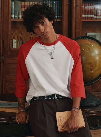 Djab Mens Two-tone raglan sleeve T-shirt Oversized fit