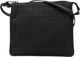 Fendi Pre-owned Cross Body Bags, female, Black, Size: ONE SIZE Pre-owned Leather Cross Body Bag