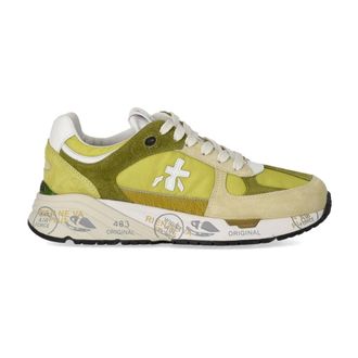 Premiata Sneakers, female, Green, Size: 7 US Green & White Sneaker with Nylon Inserts