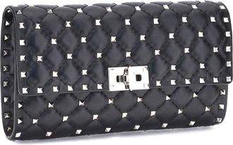 Valentino Garavani Womens Shoulder Bag | Rockstud Spike Nappa-Pl Nero
