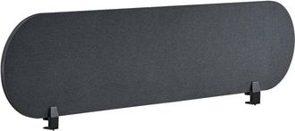 Beliani Panel Separador Tablero Pet Ac&uacute;stico Tapizado De Tela 160 X 40 Cm Gris Oscuro Sparky