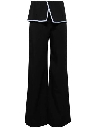 BESFXXK check-pattern straight-leg trousers - Black