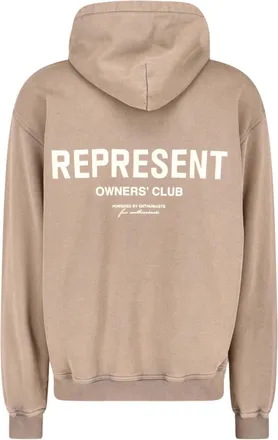 Represent Mens Hooded Sweatshirt Owners Club Almond Cotton Sweatshirts Sweater