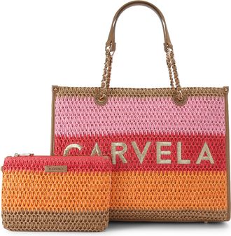 Carvela Womens Sorrento Raffia Tote Bag - Multicolour Fabric - One Size