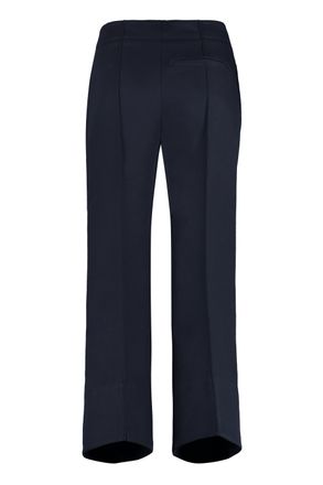 Bottega Veneta Womens High-rise Cotton Trousers - Dark Blue - Size EU 40 (Womens)