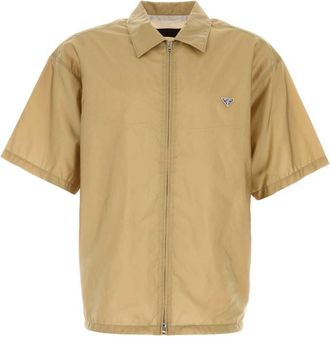 Prada Camel Brown Zipper Shirt