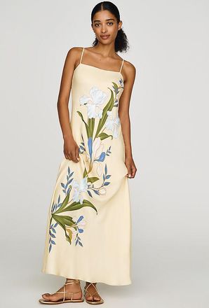 Farm Rio x Anthropologie Sleeveless Cowl-Neck Slip Midi Dress