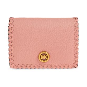 Michael Kors Accessoires, Dames, Roze, ONE Size, Leer, Leren Kaarthouder Met Logo