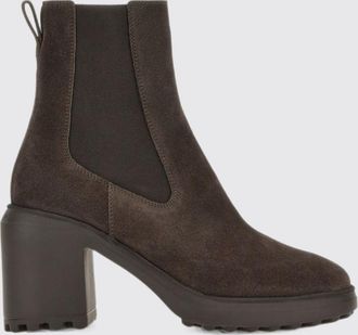 Hogan H724 Chelsea Boots in Suede with a Medium Block Heel and Round Toe