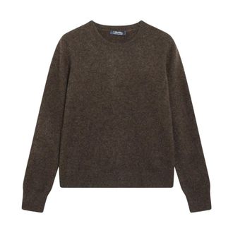 Max Mara Trui met ronde hals van yakwol - Dames - Truien - Bruin - Maat: L Wol