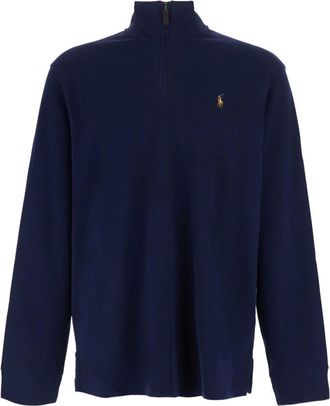 Polo Ralph Lauren Hoodies & sweatvesten, Heren, Blauw, L, Katoen, Half-Zip Sweatshirt