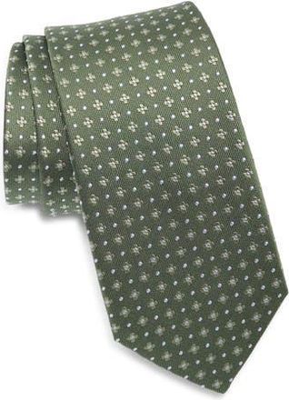 Duchamp Floral Neat Silk Tie in Green at Nordstrom Rack