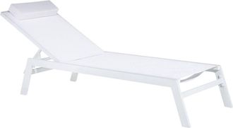 Beliani Tumbona metal blanco