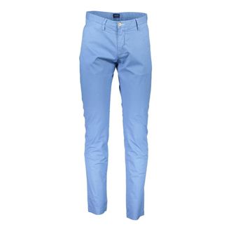 GANT Blue Mens Trousers 4 Pockets Button Zip Logo