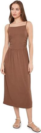 Michael Stars Matilda Square Neck Flare Midi Dress Womens Dress Bark : XL (US 10-12), Cotton/Modal/Spandex