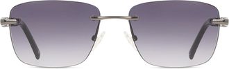 SmartBuy Collection Square Rimless Plastic Mens Sunglasses Gunmetal Size 56 - Free Lenses - SmartBuy Collection