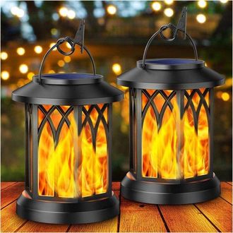OEM Iluminaci&oacute;n Solar Para Jard&iacute;n, 2 Piezas, Farol De Jard&iacute;n, Iluminaci&oacute;n Solar Para Jard&iacute;n, Iluminaci&oacute;n Exterior, Efecto Llama, Resistente Al Agua
