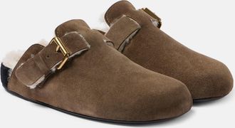 Isabel Marant Mirvin shearling-lined suede clogs