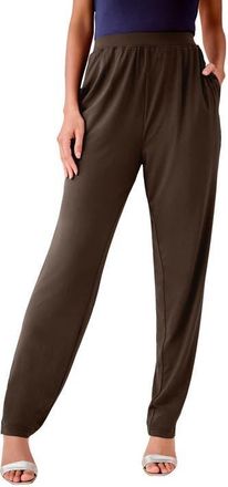 Roaman's Ultrasmooth Fabric Straight Leg Pant in Chocolate at Nordstrom, Size Medium