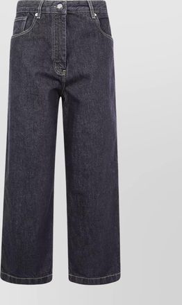 STUDIO NICHOLSON curved leg denim trousers