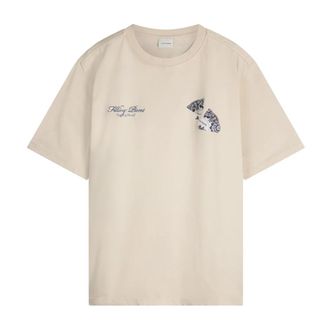 Filling Pieces Tops, Heren, Beige, XS, Katoen, T-shirt Broken Plate