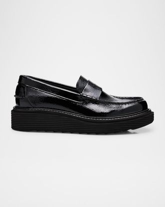 Pedro Garcia Sloan Patent Leather Wedge Loafers