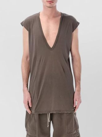 Rick Owens deep v longline cotton gauze tank