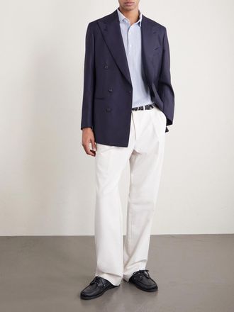 Lardini Ribbed Linen and Cotton-Blend Polo Shirt