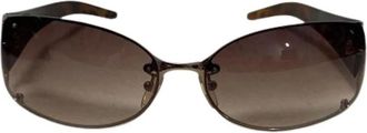 Fendi Pre-owned Accessories, female, Brown, Size: ONE SIZE Pre-owned Zucca Metal Frame Sunglasses