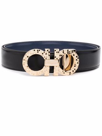 Ferragamo reversible checked Gancini-buckle belt - Black