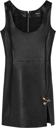 Versace Abito corto in pelle - Nero