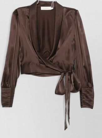 Zimmermann silk satin wrap blouse