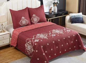 OEM Colcha Acolchada Para Cama De 2 Plazas, 220x240cm, Dise&ntilde;o Estampado, Con 2 Fundas De Almohada De 65x65cmb-1-121