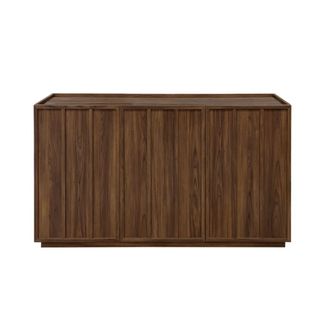 Calicosy Aparador de 3 puertas efecto nogal con borde superior elevado a140 cm