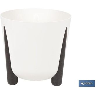 cofan Cofan - Maceta Con Patas Y Filtro De Drenaje Color Crema Pp &Oslash; 255 X 253 Mm 8,1 L Caja 5 Unid